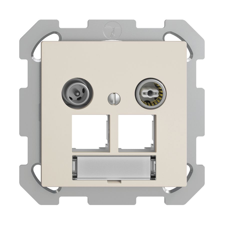 Prise multimédia ENC EDIZIOdue FM EASYNET 4dB, p.2×RJ45 S-One, crema