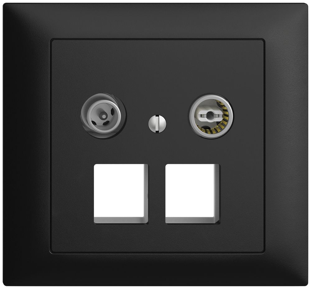 Prise multimédia 11dB INC Edue FKE, prise terminale/passage, 2×RJ45 Keystone no