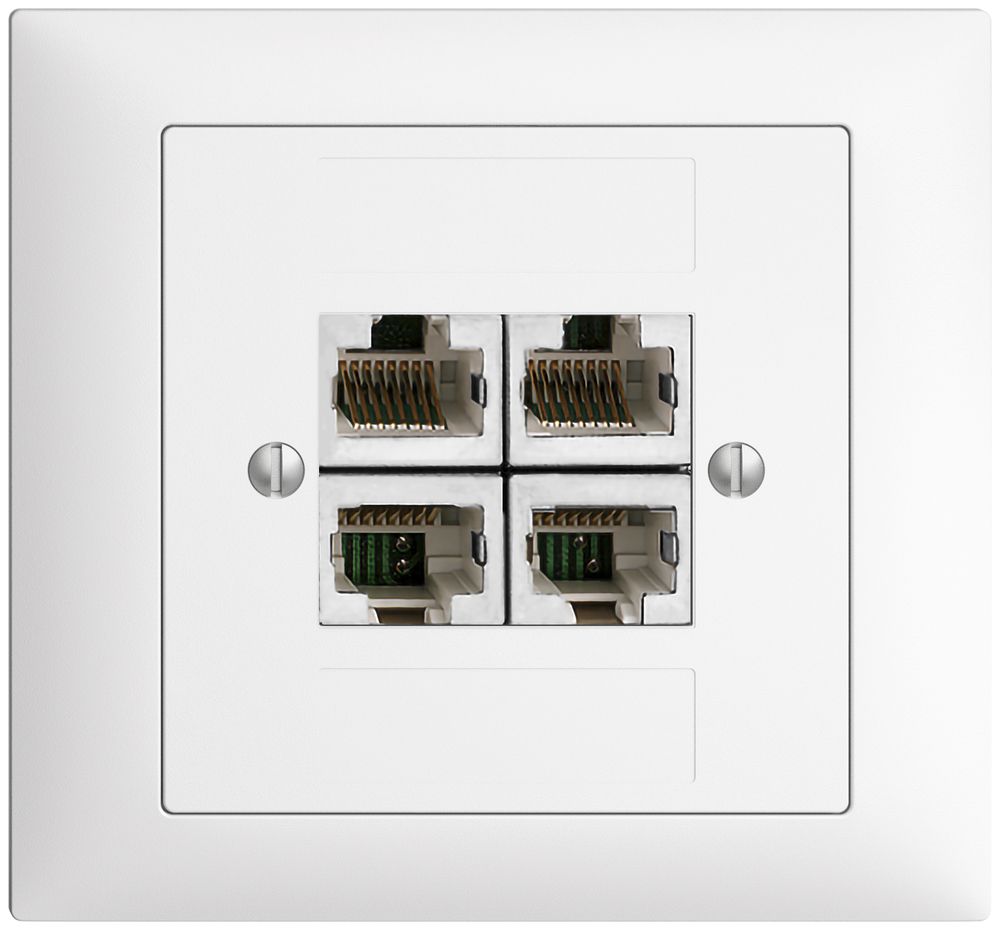 Prise INC 4×RJ45/s 4P sép.EDIZIOdue blanc ITplus
