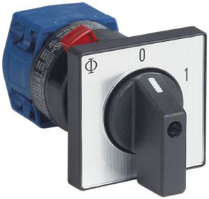 EB-Drehschalter K&N, 20A/690V 0/2L, Griff sz, 48×48mm, Ø22.5mm"0-1"