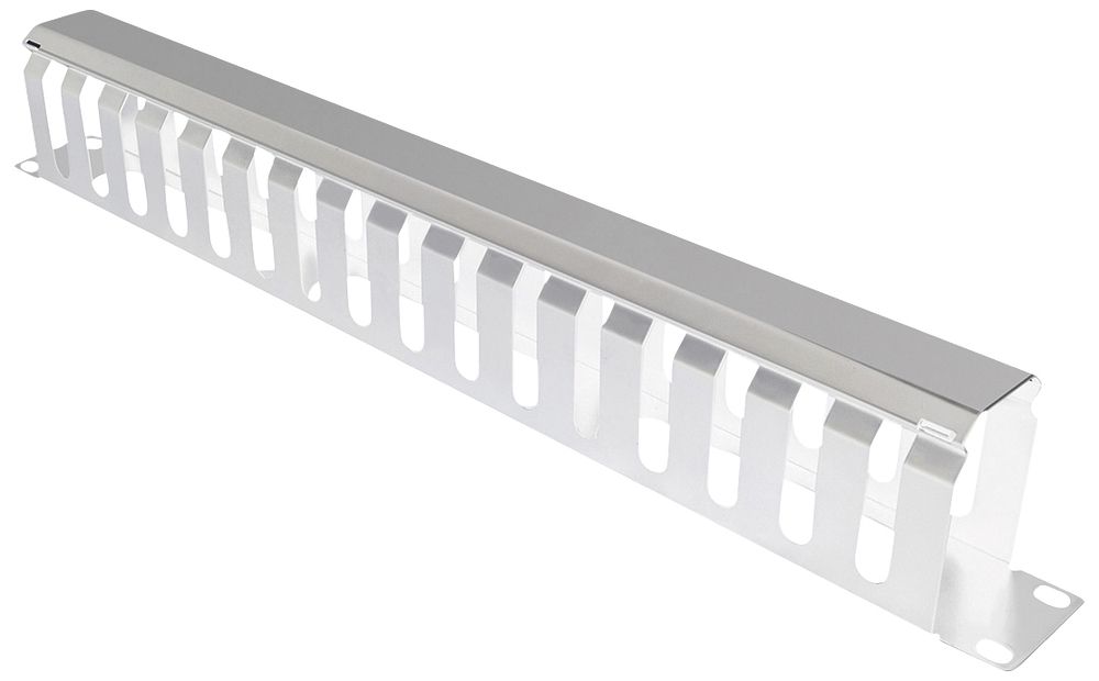 Rangier-/Durchführungspanel 19" VALUE, Lamellenkanal 40×60mm 1HE St grau