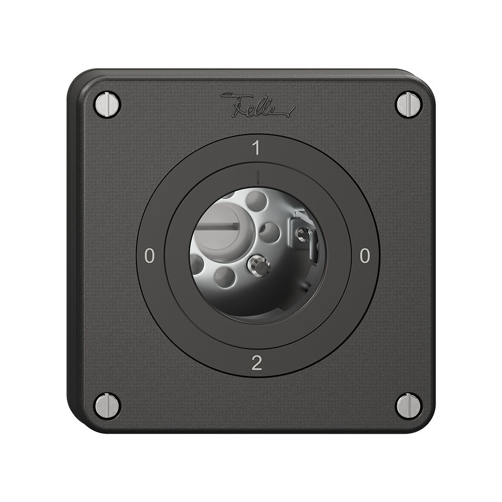 Interrupteur rotatif NEVO, 2/1 L, sans cylindre, KS, 0-1-0-2, noir