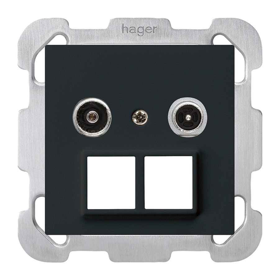 Prise multimédia ENC kallysto R/TV montage B 19dB 2GHz noir