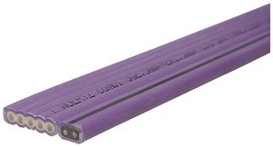 Cavo piatto Woertz Combi 5×2.5+2×1.5mm² senza alogeni lilla con banda nera Cca