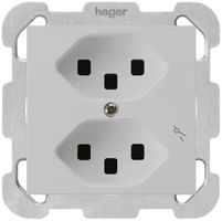 Presa INC Hager kallysto 2×T23 1×S B grigio chiaro