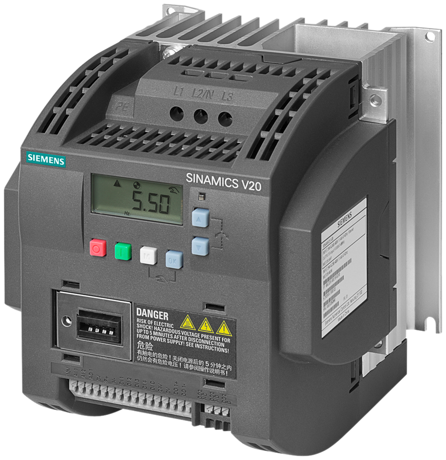 Frequenzumrichter Siemens SINAMICS V20 3kW 3AC ungefiltert Modbus