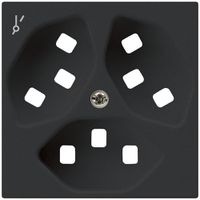 Frontplatte zu Steckdose Hager kallysto 3×T23 1×S H schwarz