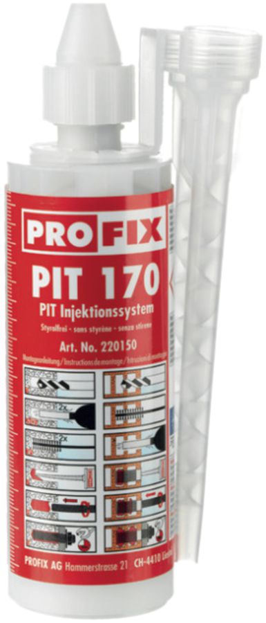 Injektionsmörtel Profix PIT 170+ 170cm³ mit 2 Mischrohre
