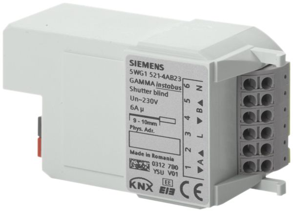 EB-KNX-Jalousieaktor Siemens 230 VAC 2×6A RL521/23