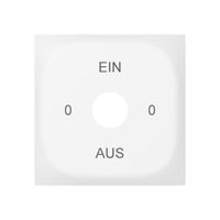 Plaque front.SIDUS pour inter.clé gravure 0-Ein-0-Aus blanc