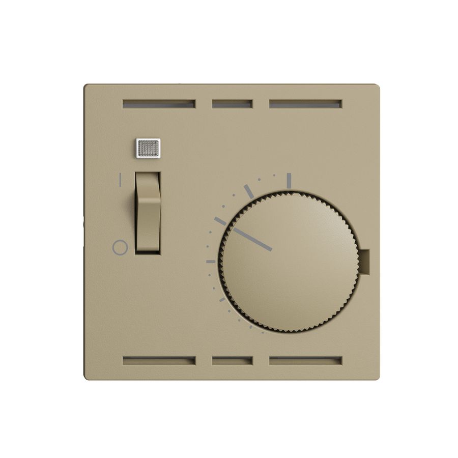Frontset EDIZIOdue sand 60×60mm für Raumthermost. mit Schalter