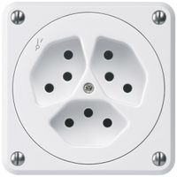 UP-Steckdose robusto 3×Typ 13/1 weiss ohne Klappdeckel für Kombination