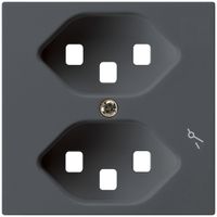 Frontplatte zu Steckdose Hager kallysto 2×T23 1×S H anthrazit