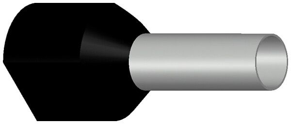 Capocorda doppio isolato 2×6mm² L=14mm ti.A nero