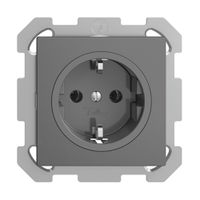 UP-SCHUKO-Steckdose EDIZIOdue FM, 16A, 250VAC, L+N+PE dunkelgrau