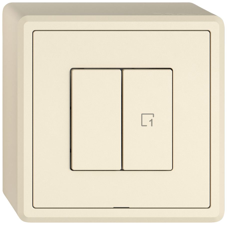 AP-Druckschalter EDIZIO.liv Wiser SNAPFIX® 1 Szene 2 Tasten WLAN cr