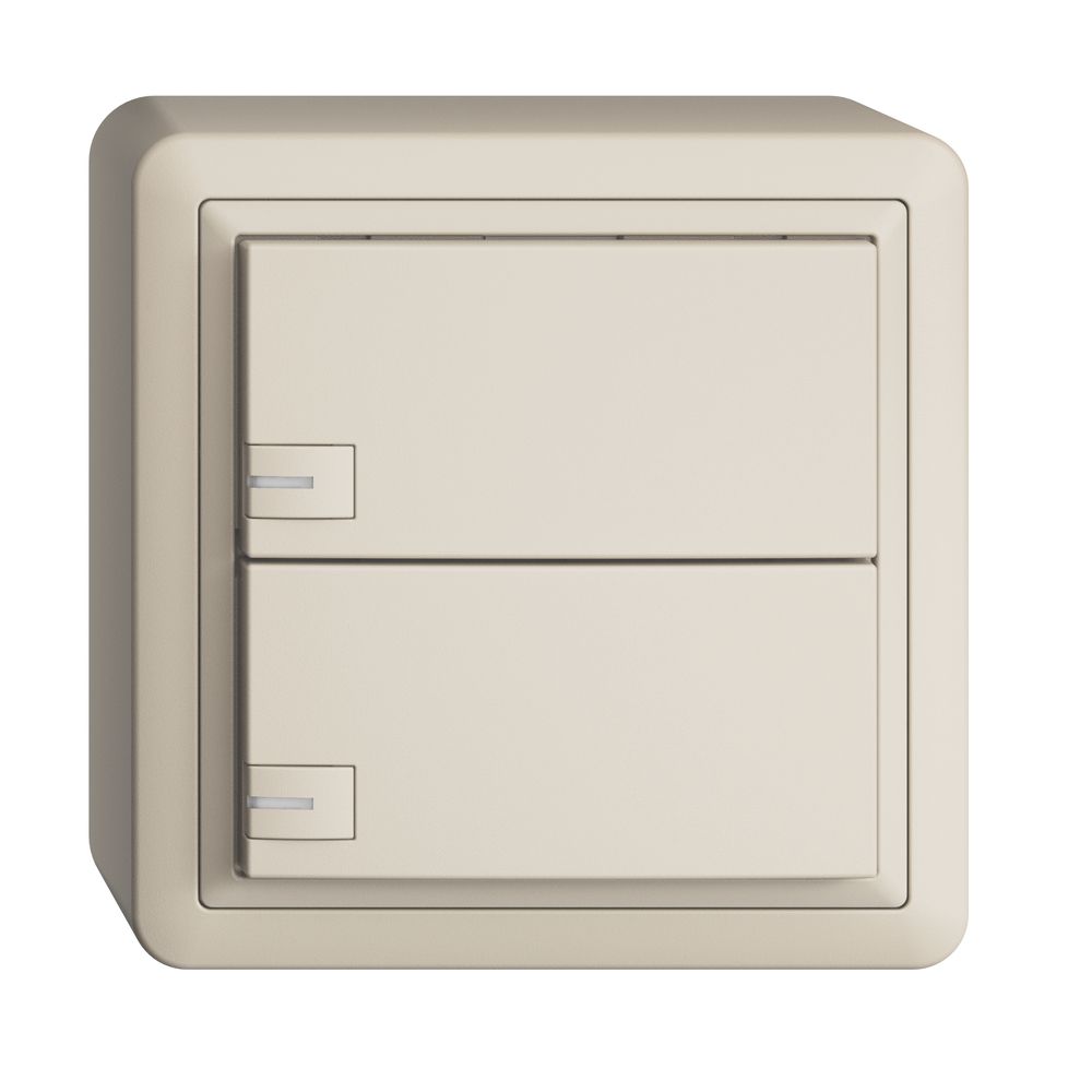 Poussoir KNX RGB AP EDUE, 250mW, a.LED RGB, 2×poussoir, comm.1×touche, crema