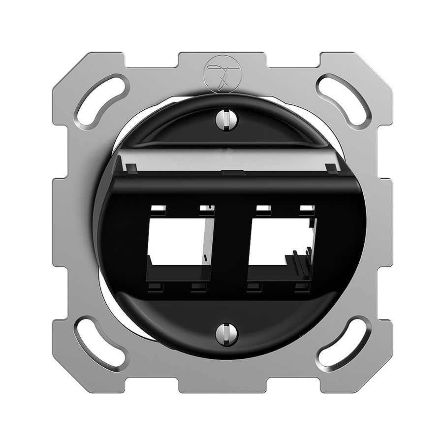 Kit de montage ENC Sdue QM, avec capot de sortie oblique 2×RJ45 freenet noir