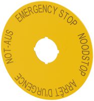 Bezeichnungsschild ETN RMQ NOT-AUS: D/E/H/F, gelb