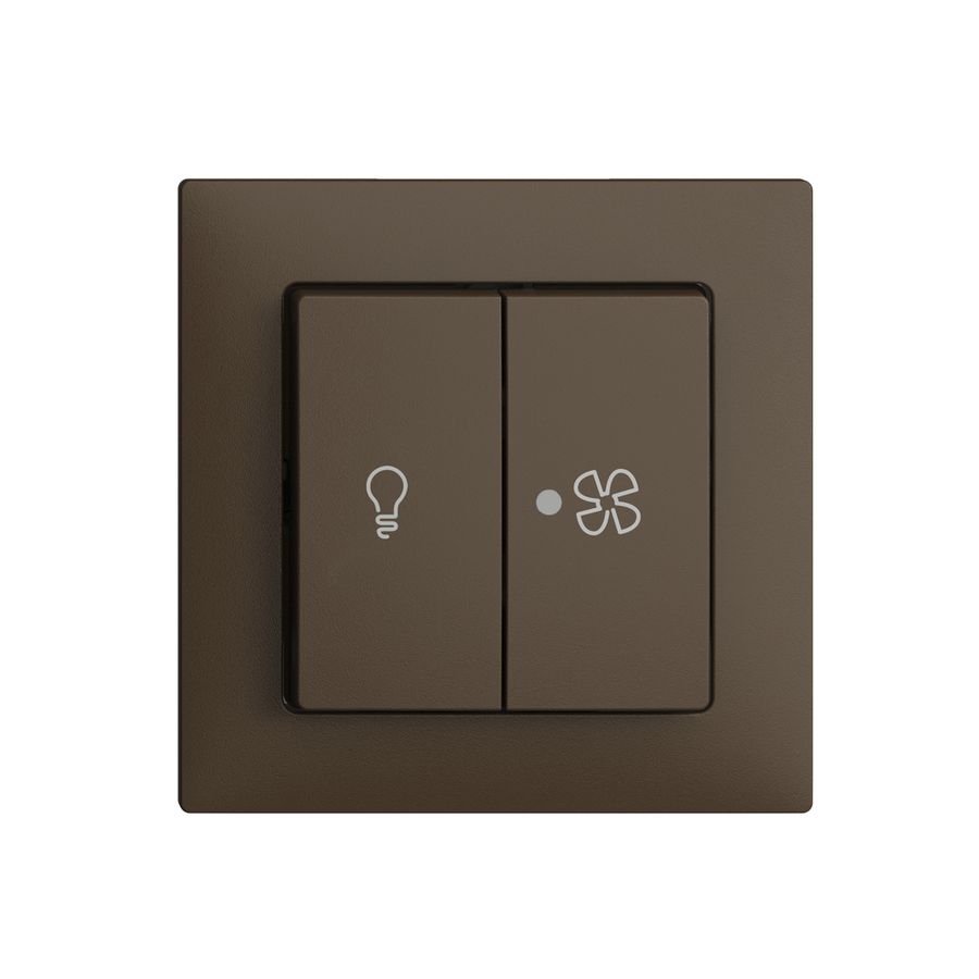 Kit frontale EDIZIOdue coffee 60×60mm bottone doppio