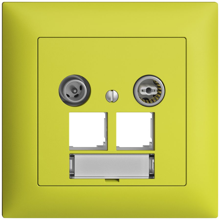 Prise multimédia ENC EDIZIOdue FMI EASYNET 11dB, p.2×RJ45 S-One, lemon