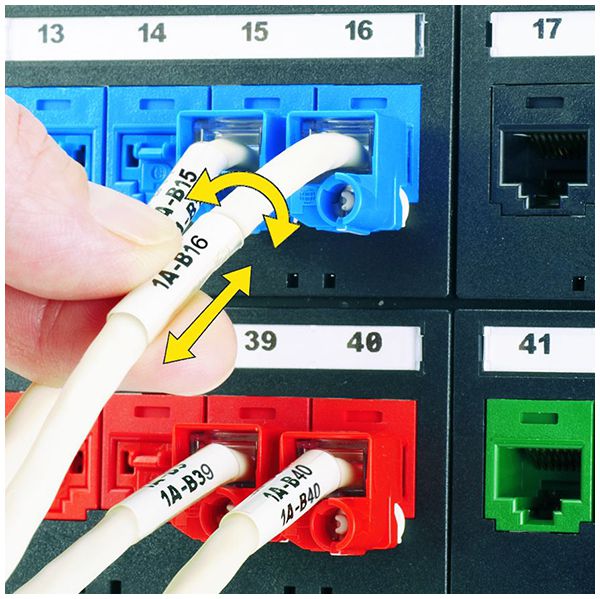 Etichetta di marcaggio Turn 25.4×38.1mm per diametro 5.6…7mm Cat5e bi