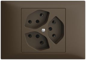 EB-Steckdose EDIZIOdue 3×T13 coffee