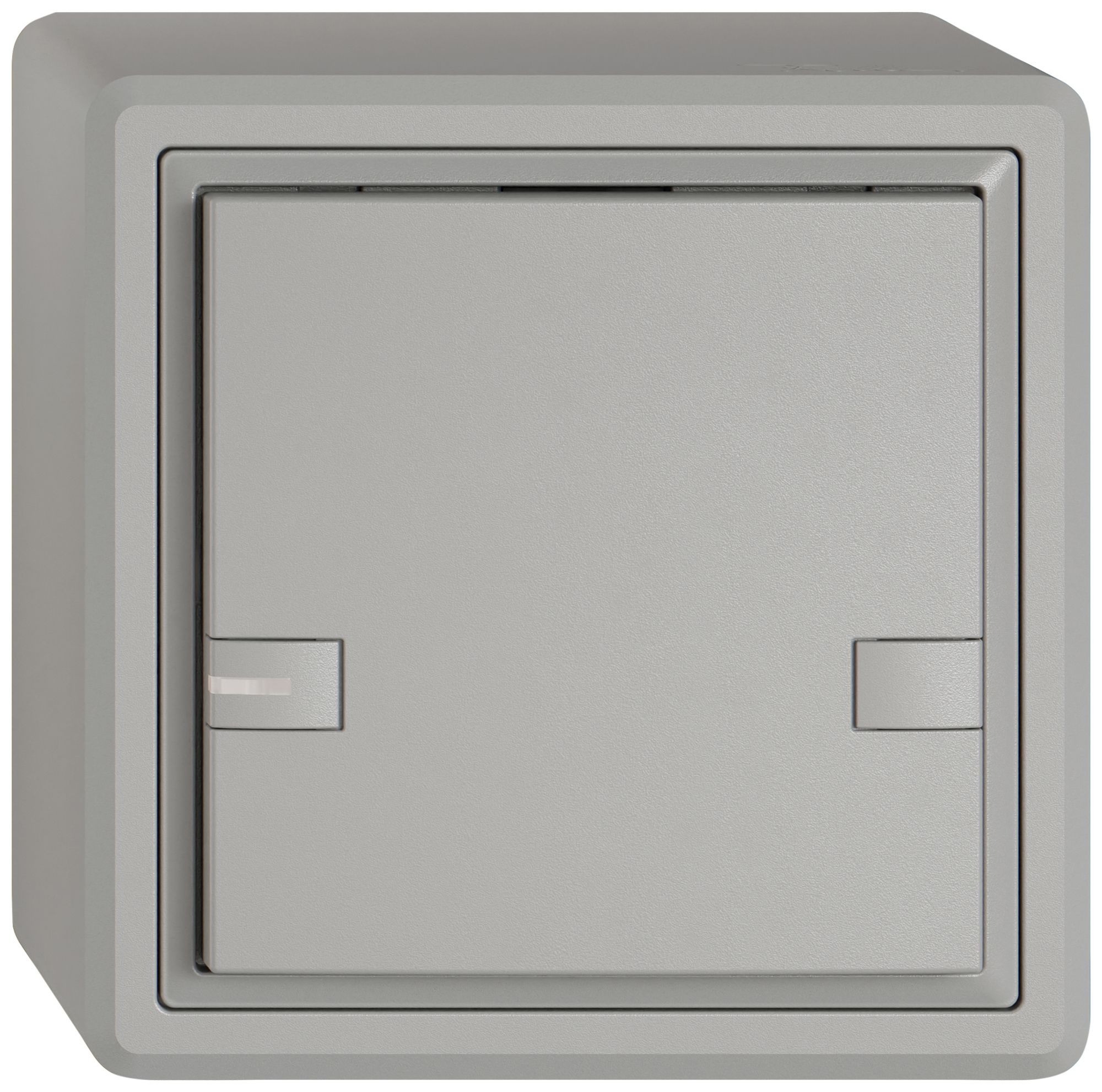 Pulsante universale AP EDIZIO.liv UNI SNAPFIX® 12…48V c.LED blu 1× com.2T grc