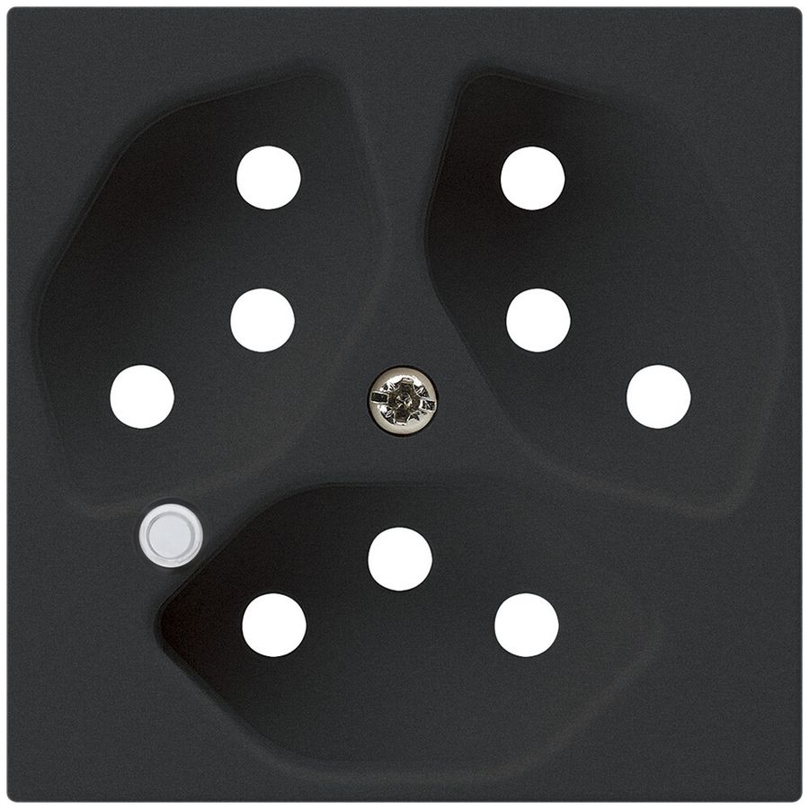 Piastra frontale per presa Hager kallysto 3×T13 illuminato H nero