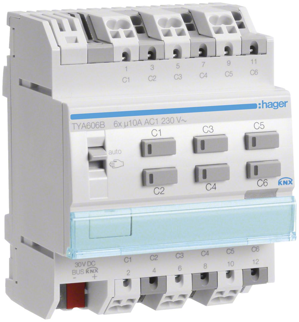 Module de sortie AMD KNX Hager system 10A sextuple