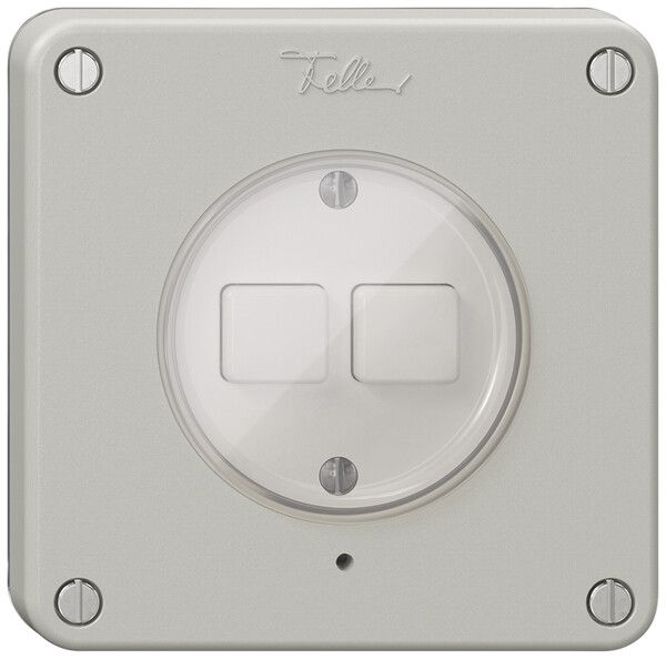 Interrupteur à poussoir NEVO Wiser SNAPFIX® a.stat.secondaire 2T 2A gris clair