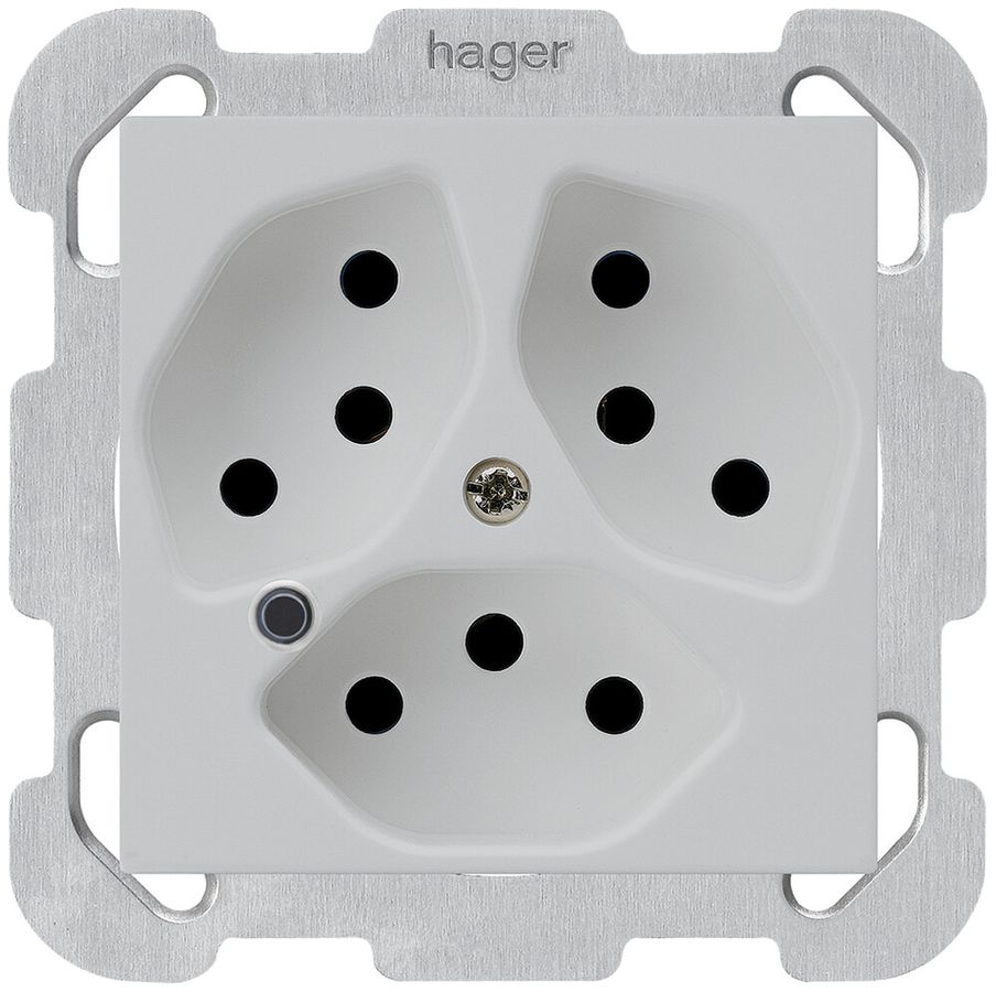 Presa INC Hager kallysto 3×T13 illuminato B grigio chiaro