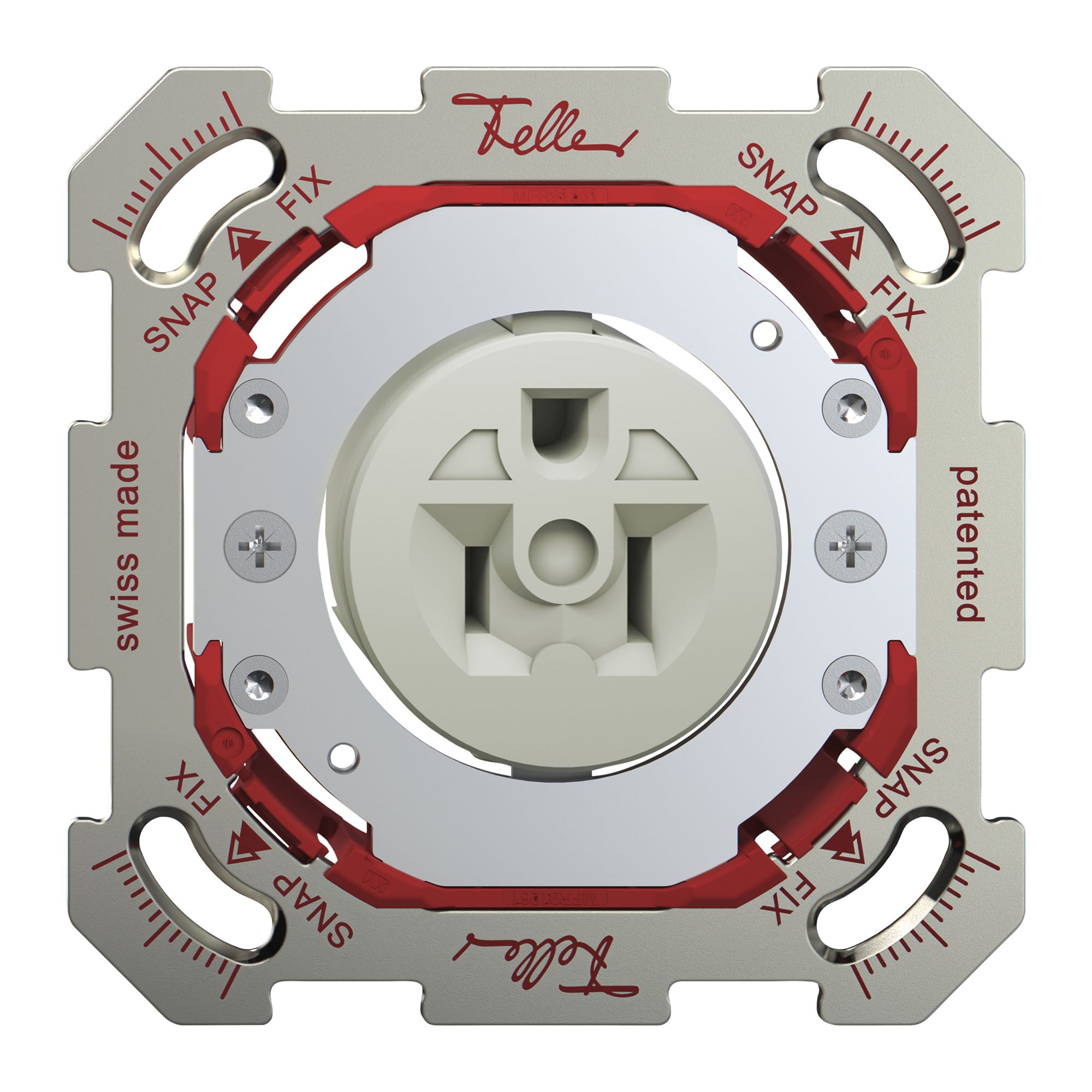 Prise ENC NEMA SNAPFIX® 1×US/CA (NEMA 5-15) (type B) 20A 250V IP20 alu