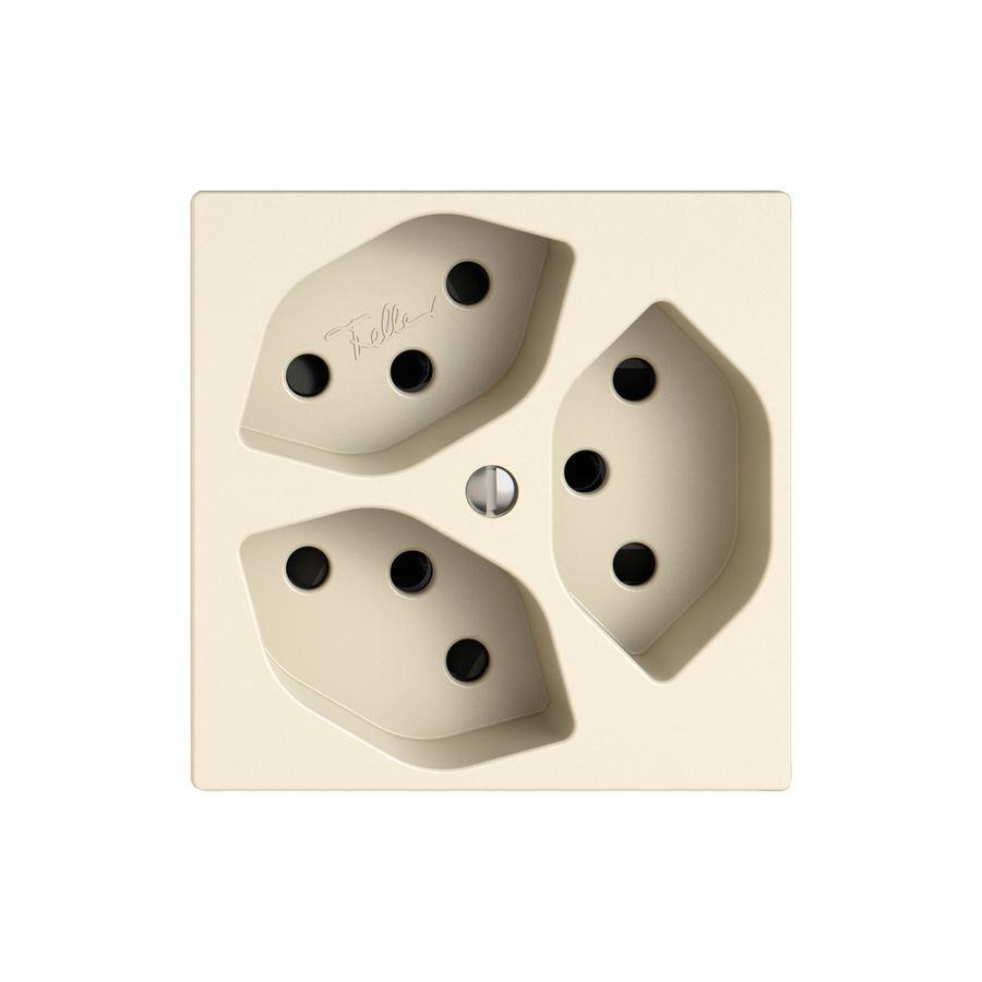 Steckdose EDIZIO.liv SNAPFIX® 3×T13 mit Shutter cr