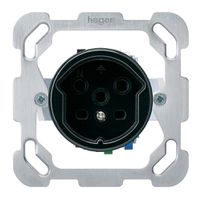 Einsatz zu UP-Steckdose basico T15 mit Befestigungsplatte schwarz