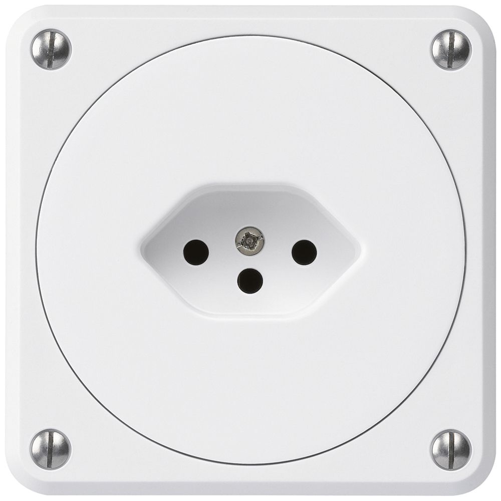 UP-Steckdose robusto Typ 13 weiss ohne Klappdeckel für Kombination