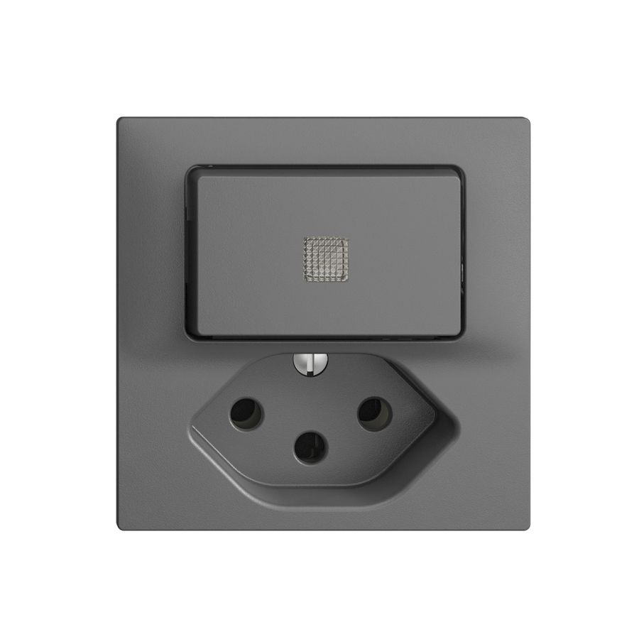 Leuchtkombination LS A-R/1L+T13 EDIZIOdue dunkelgrau, mit Linse, LED gelb