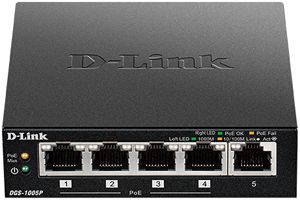 Switch D-Link DGS-1005P, 5-port unmanaged Gigabit PoE+