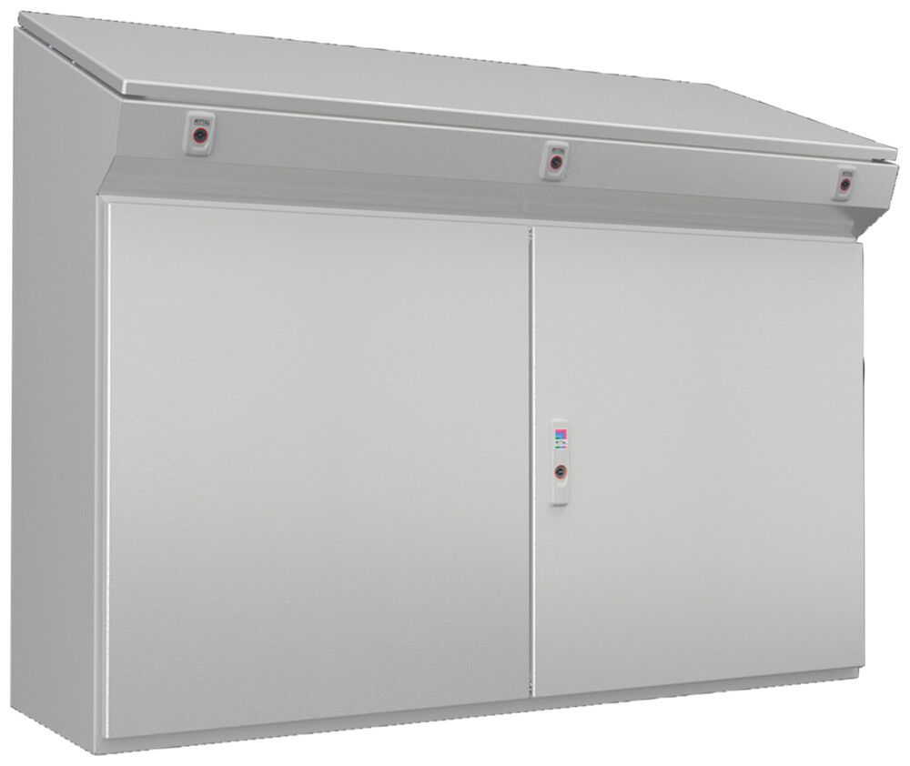 Pupitre fixe Rittal CX 1200×970×400mm acier 2×portes gris IP55