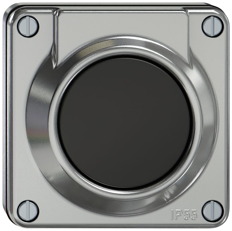 UP-Sonnerie-Drucktaster ELEMENT SNAPFIX® 87×87×19mm alu