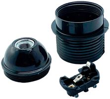 Fassung Elektrogros E27 M10×1 ≤210°C Ø40/46×55mm mit Erde schwarz