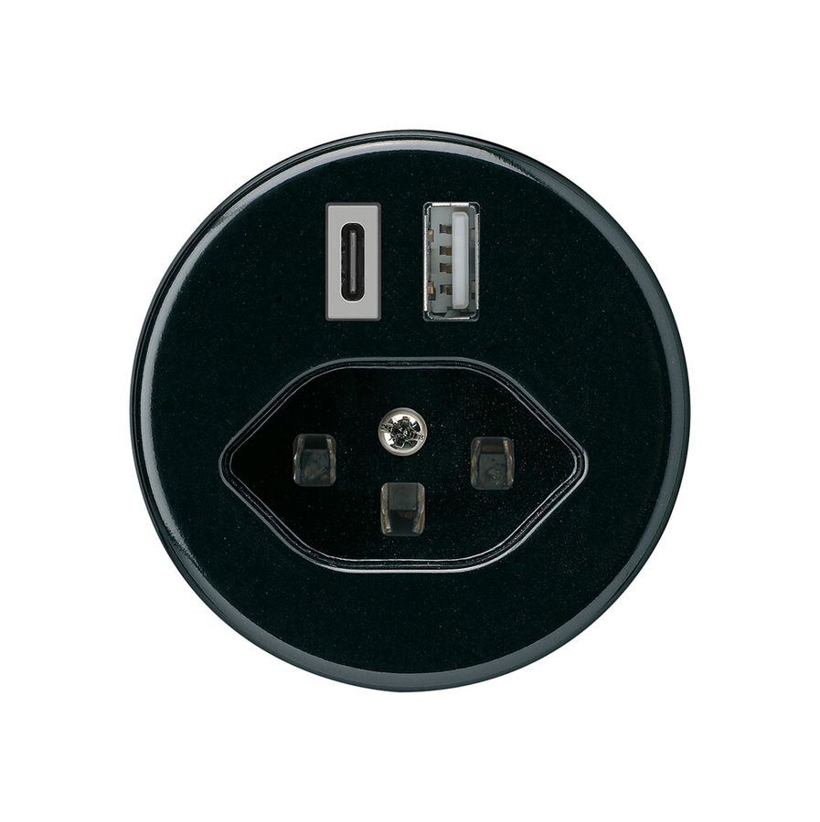 Prise de charge USB basico 18W PD 1×type A 1×type C type 23 noir