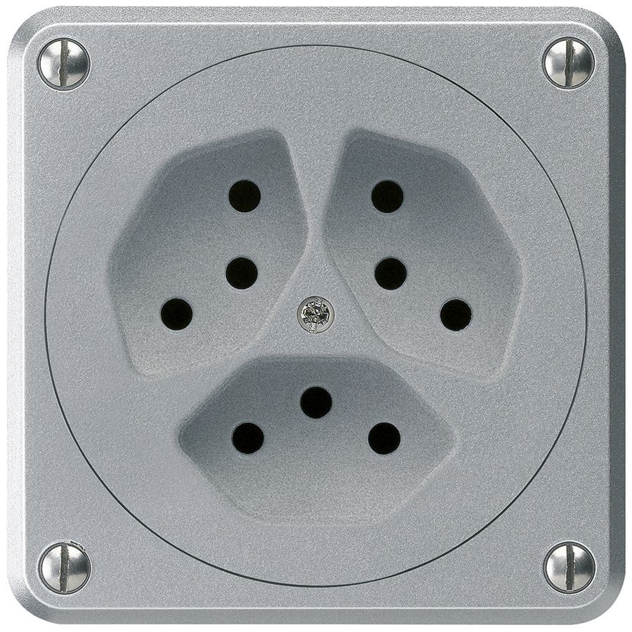 Presa INC robusto 3×tipo 13 alluminio senza copercchio per combinazione