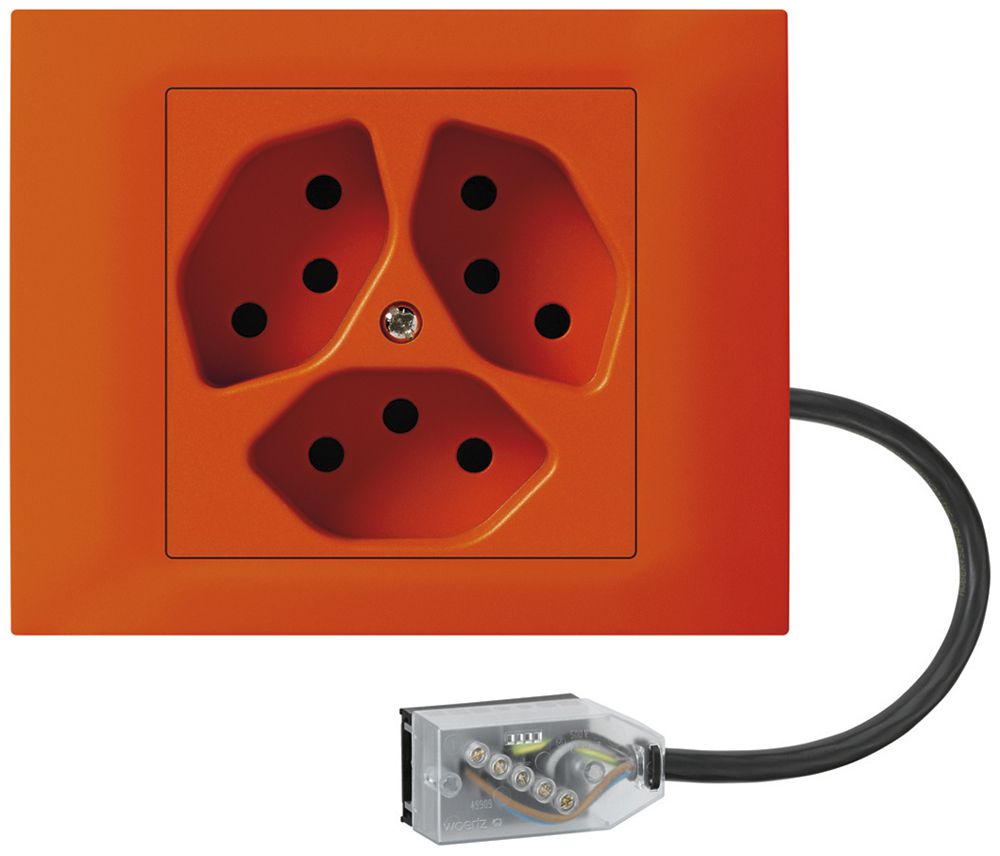 Presa INS kallysto 3×T13 L2 arancione per cavo piatto Technofil