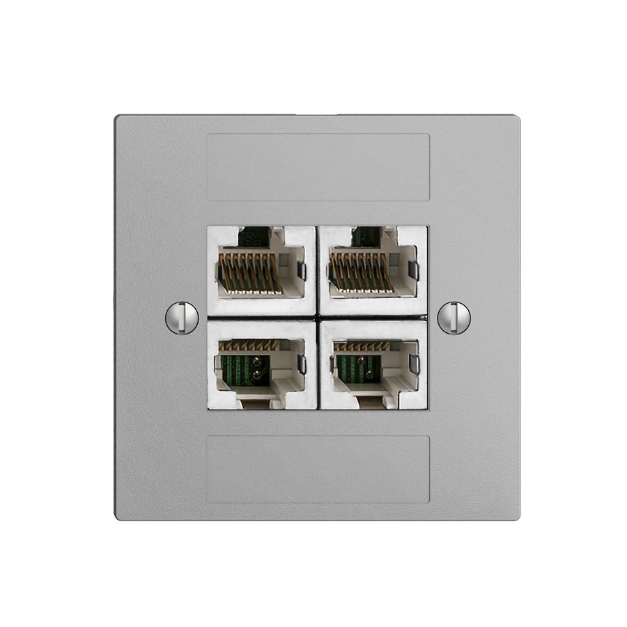 UP-Dose 4×RJ45/s 4P getr. EDIZIOdue silver ITplus