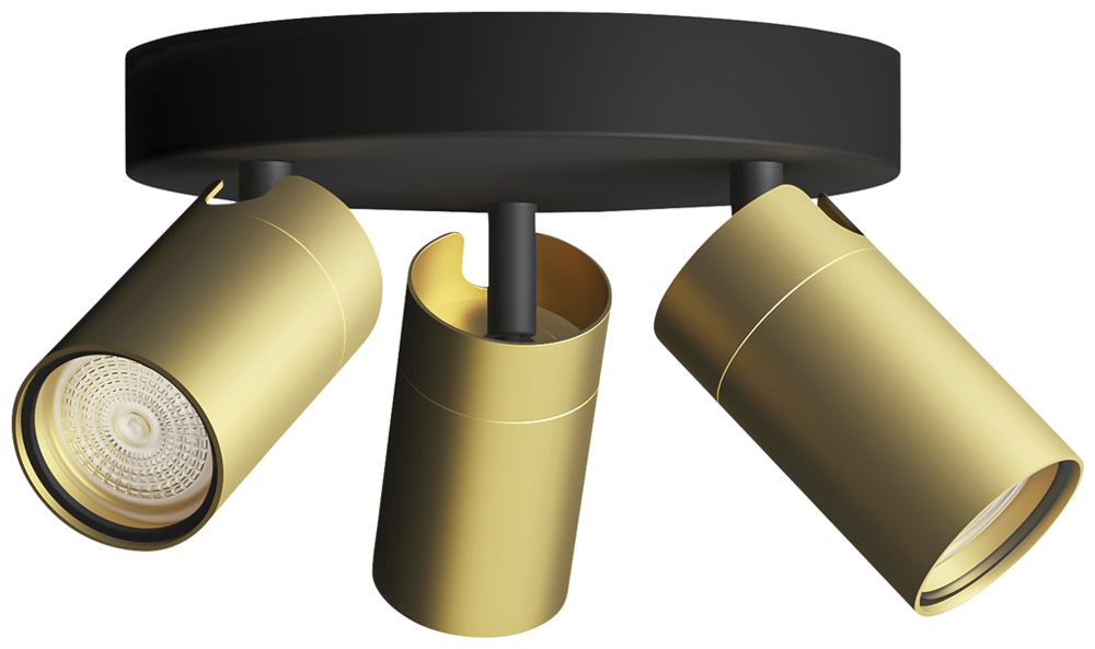 Spot Philips Idris GU10 3×5W IP44 222×196mm schwarz/Messing