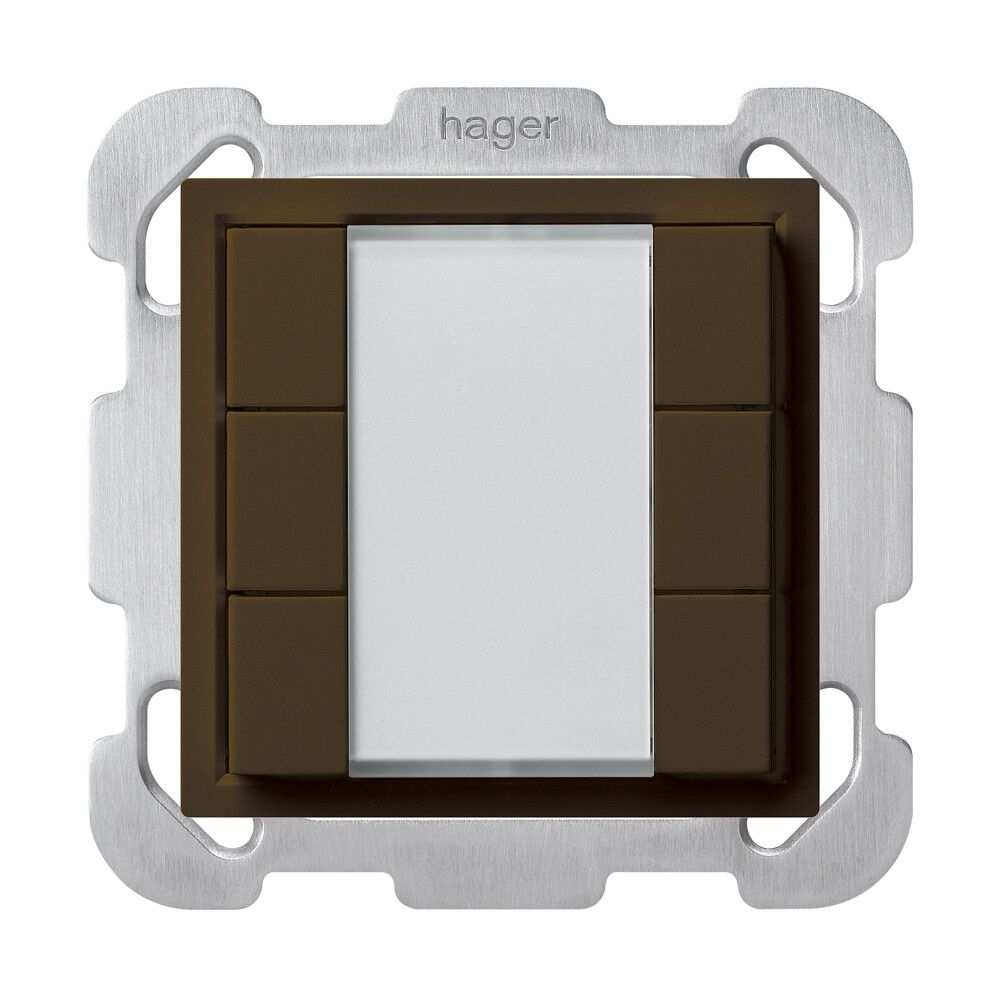 Poussoir universel ENC 6×KLA B avec LED brun