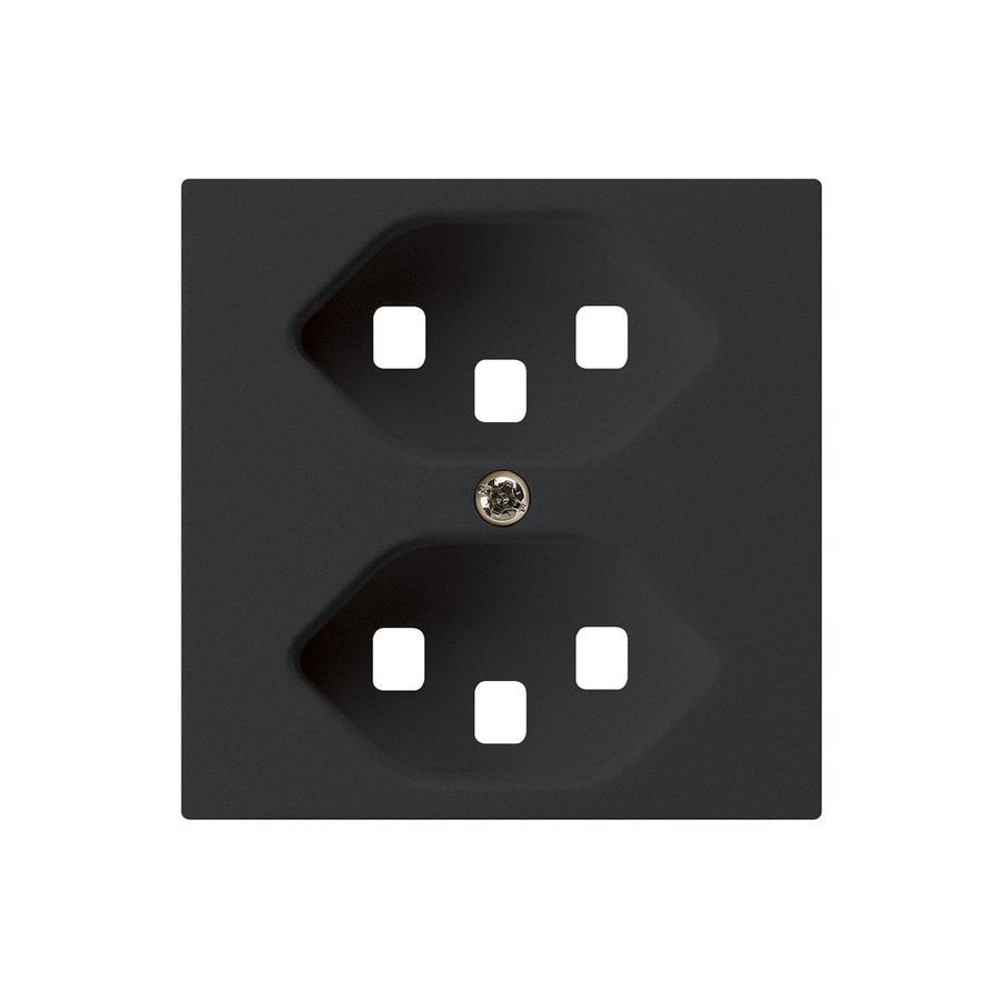 Frontplatte kallysto 2×T23 schwarz 60×60mm für Steckdose 2×T23
