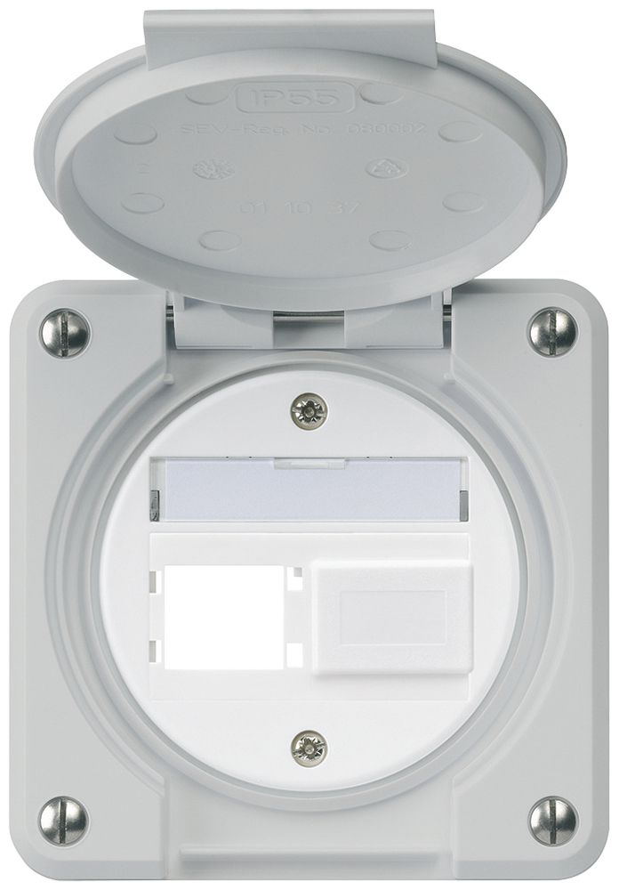 Kit di montaggio robusto IP55 uscita frontale per 2×R&M grigio