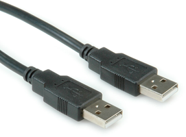 Roline USB 2.0 Kabel, Typ A-A, schwarz, 1,8m